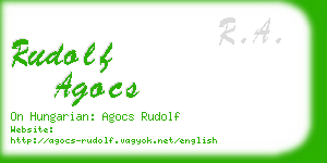 rudolf agocs business card